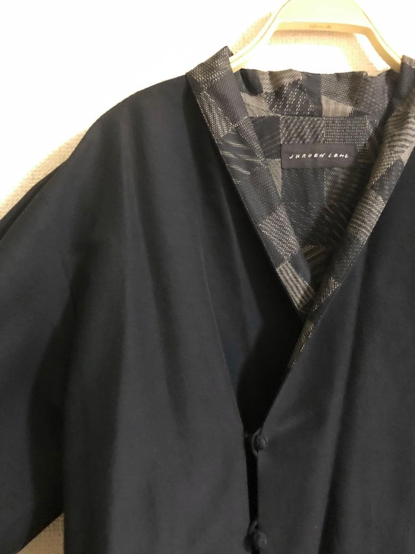 訳有り　ヨーガンレール　マキシコート　コットンシルク　黒