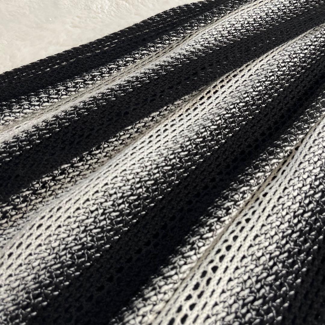 エポカ ドレス ワンピース 総かぎ編み ミモレ丈 クロシェレース 白黒 40