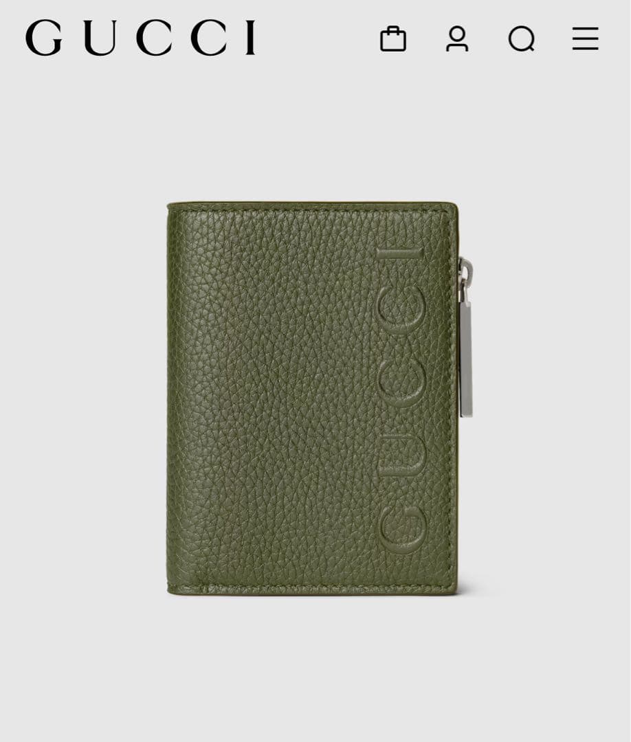 【美品】GUCCI 日本限定モデル 二つ折り財布 オリーブグリーン