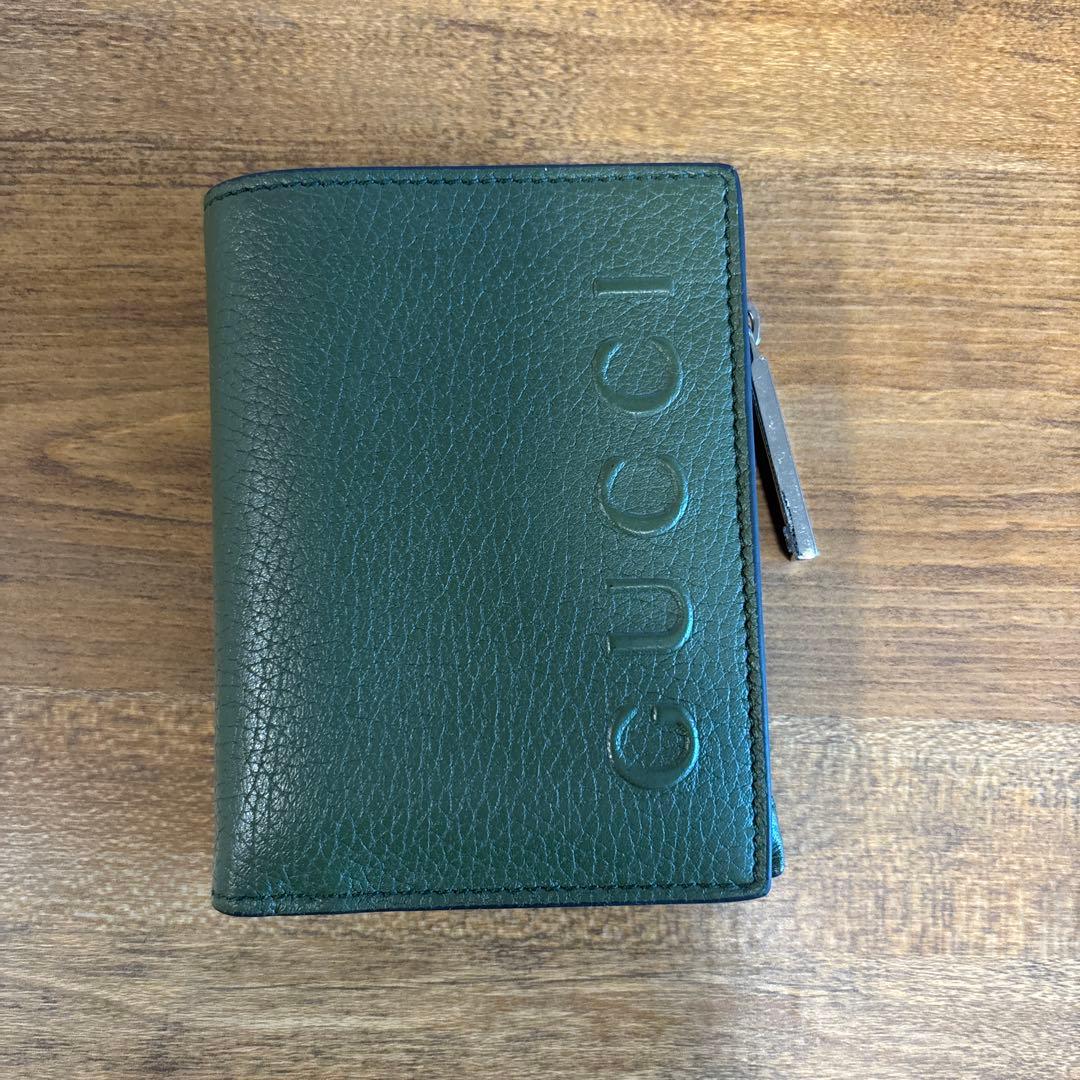【美品】GUCCI 日本限定モデル 二つ折り財布 オリーブグリーン