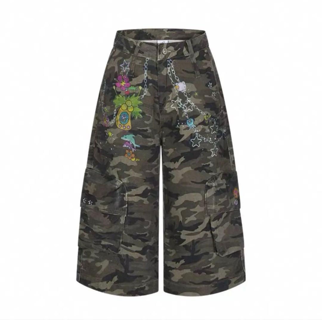 パンツ [BETWEENAND]Retro Print Camouflage Pants