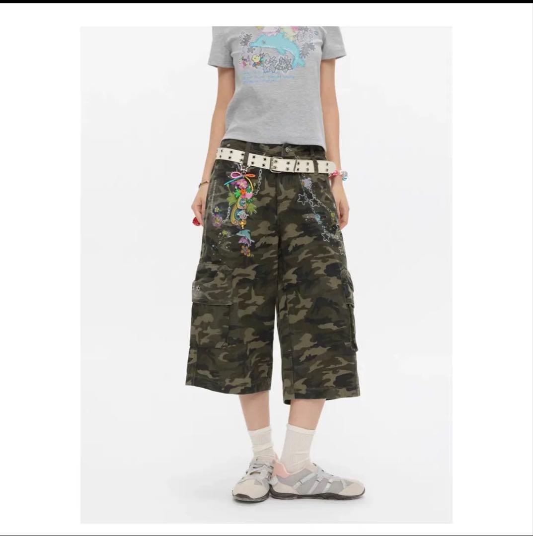 パンツ [BETWEENAND]Retro Print Camouflage Pants