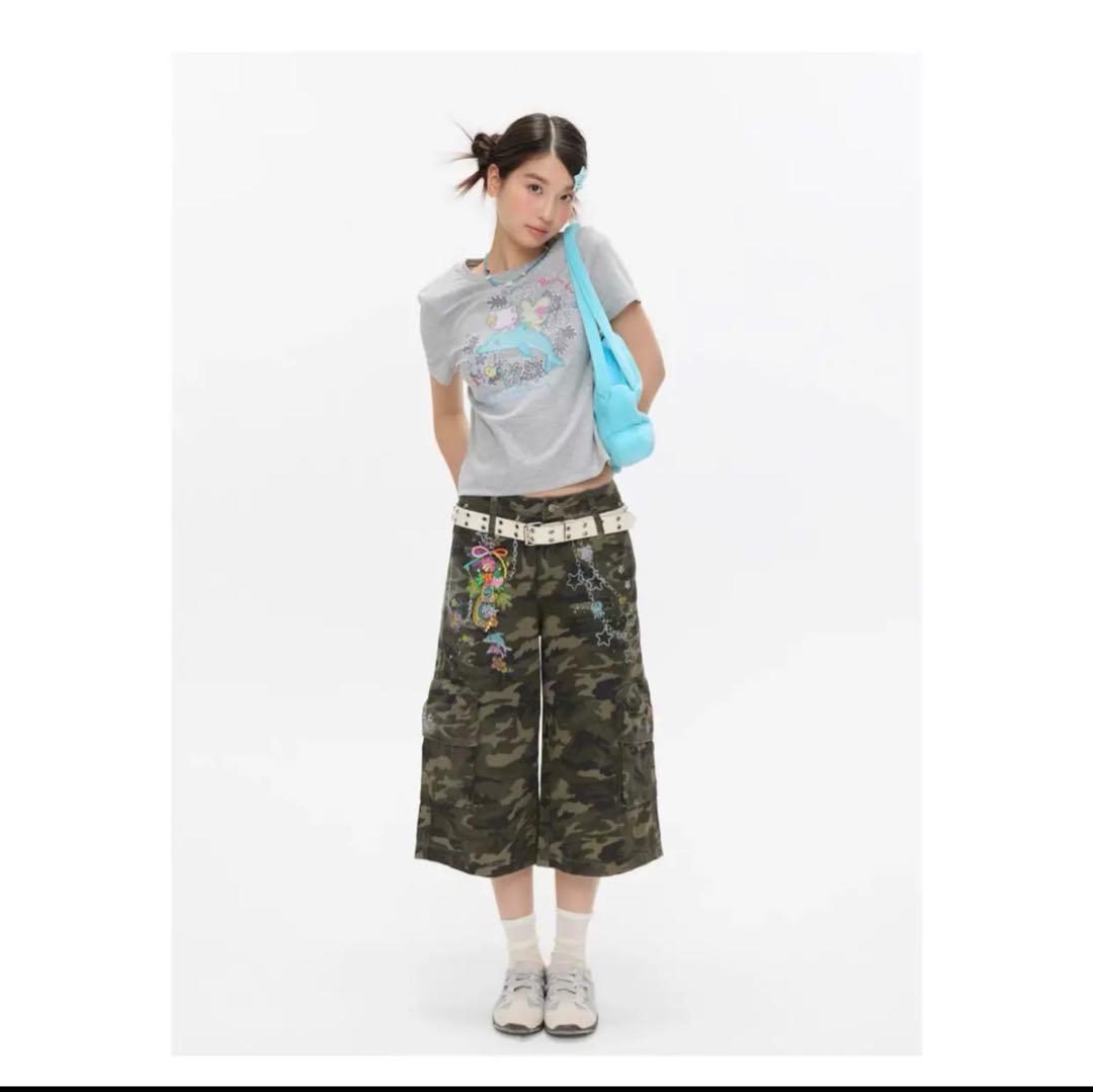 パンツ [BETWEENAND]Retro Print Camouflage Pants