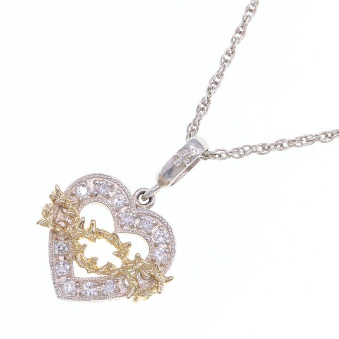 lose hate ハート型クリスタルネックレス