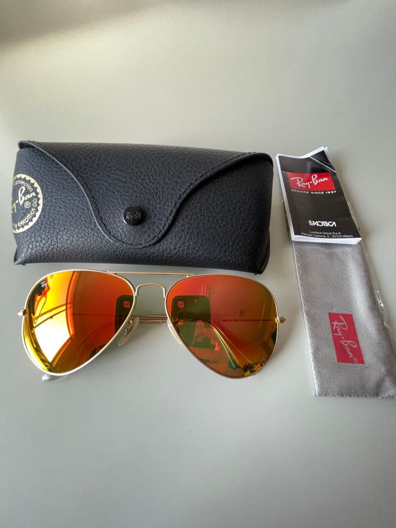 Ray-Ban アビエイター サングラス オレンジ