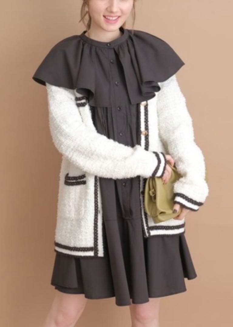 美品 アプワイザーリッシェ シャギーツイードニットジャケット サイズ2(M)