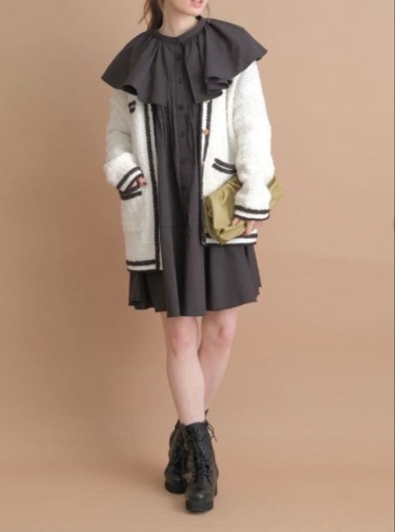 美品 アプワイザーリッシェ シャギーツイードニットジャケット サイズ2(M)