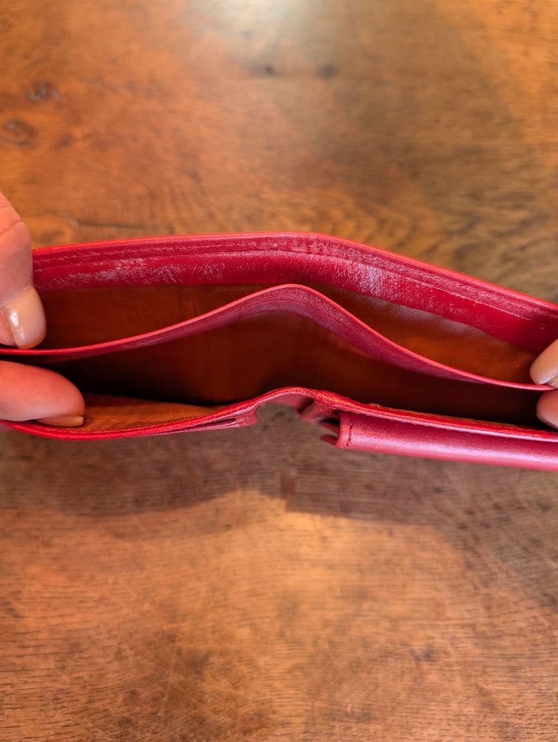 新品　英国製　Whitehouse Cox ブライドルレザー２つ折り財布 レッド