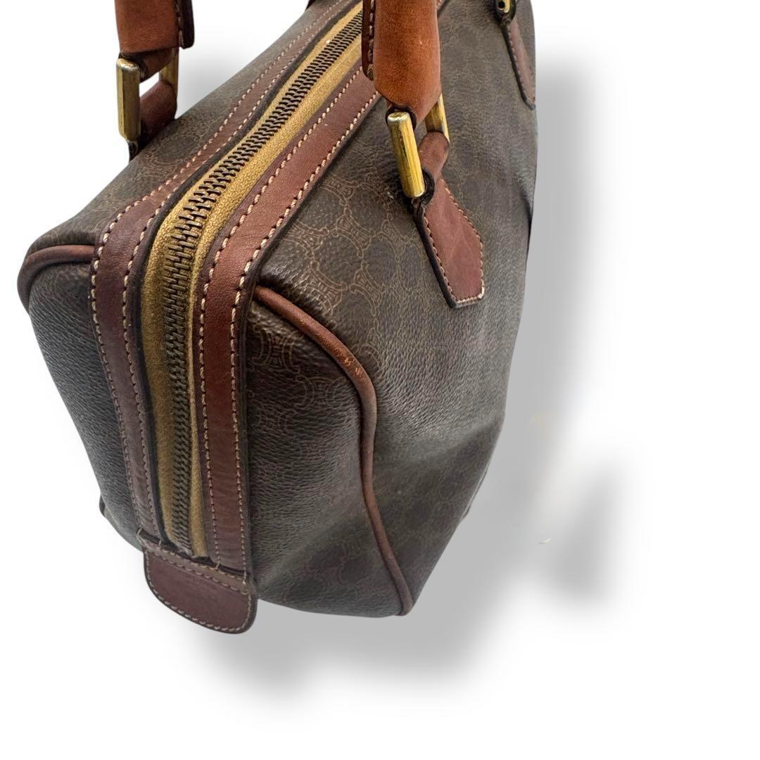 CELINE 　マカダム ハンドバッグ ミニボストン ブラウン