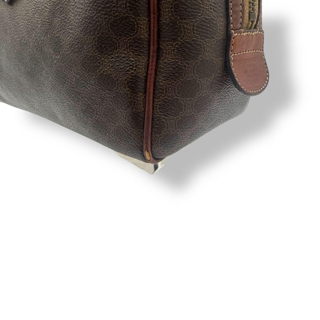 CELINE 　マカダム ハンドバッグ ミニボストン ブラウン