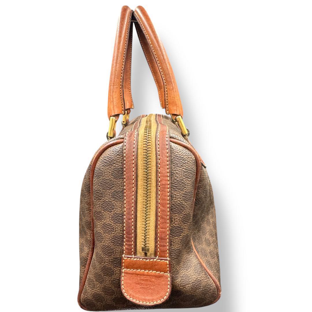 CELINE 　マカダム ハンドバッグ ミニボストン ブラウン