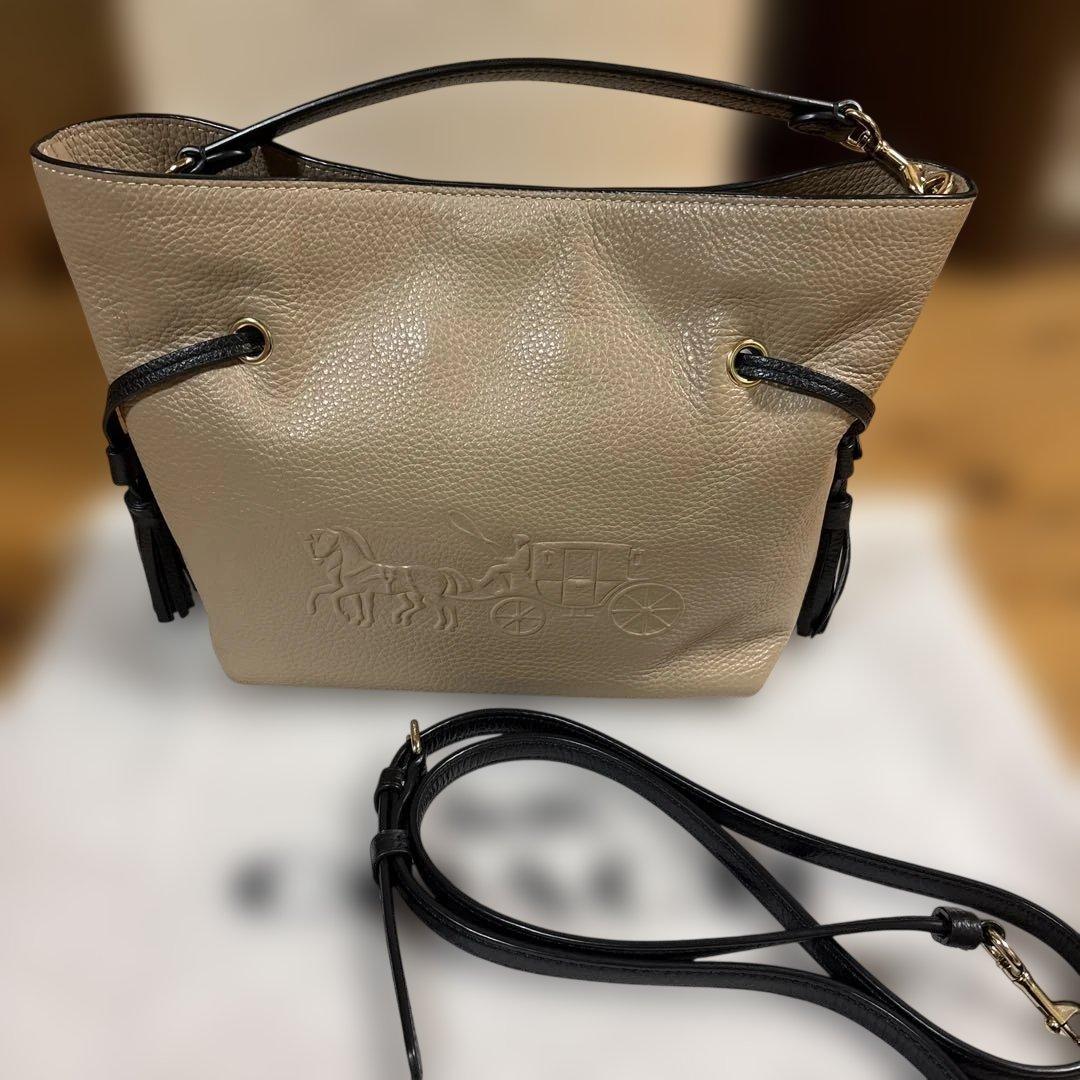 ✨明日までの最終お値下げ✨COACHベージュ レザー ショルダーバッグ 2way