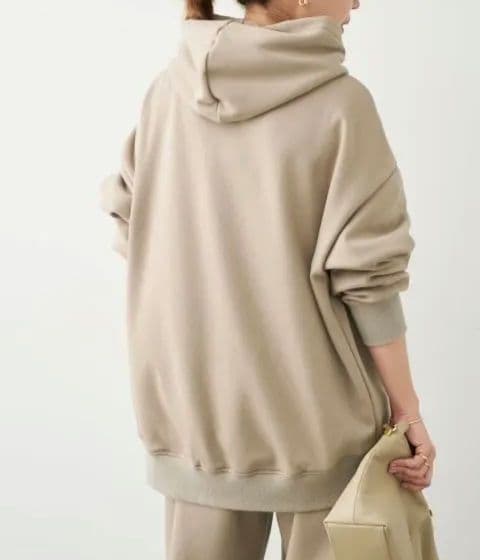 ドゥーズィエムクラス　ベージュ フルジップ パーカー