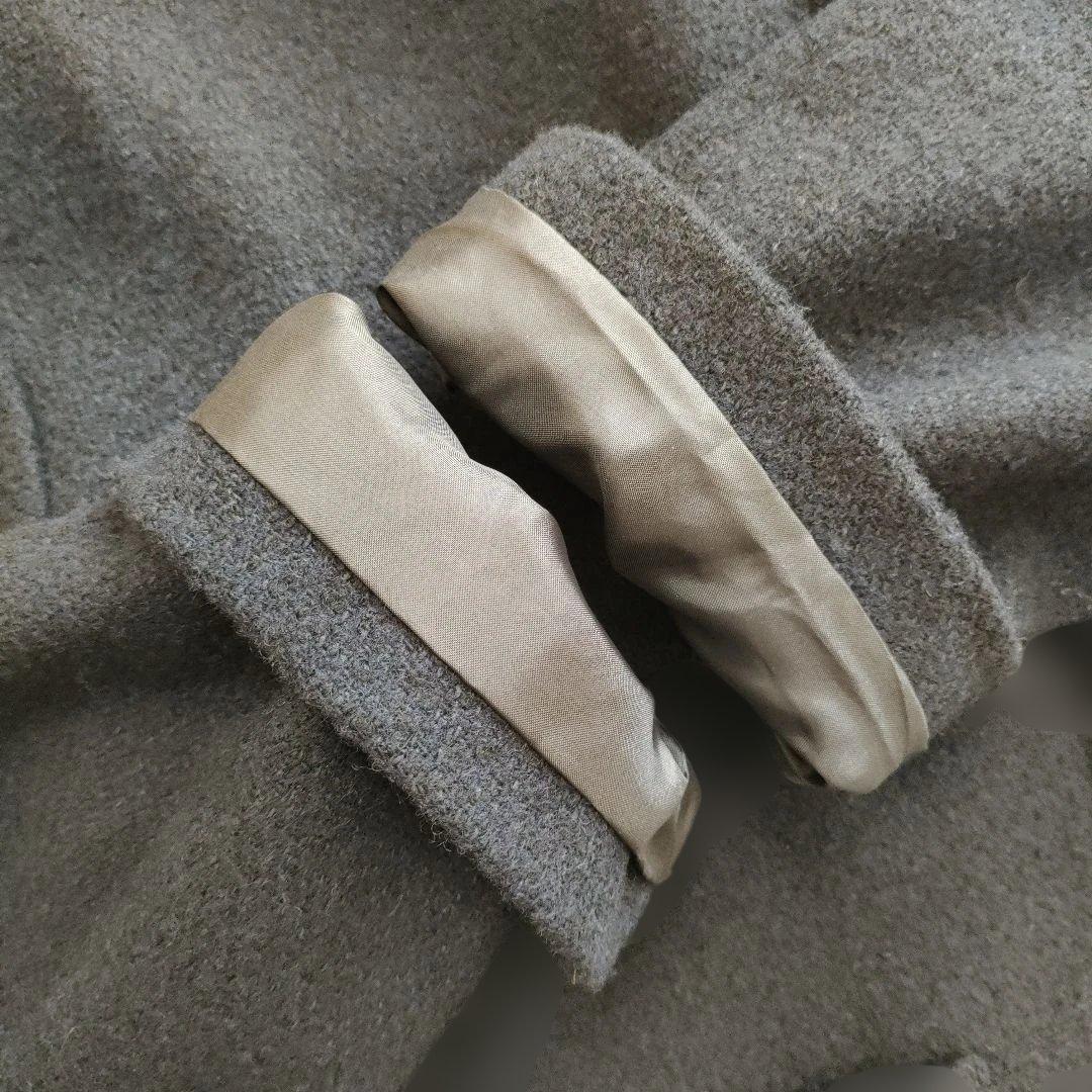 美品グリーンレーベルリラクシング ツイード ノーカラー ジャケット 紺 38