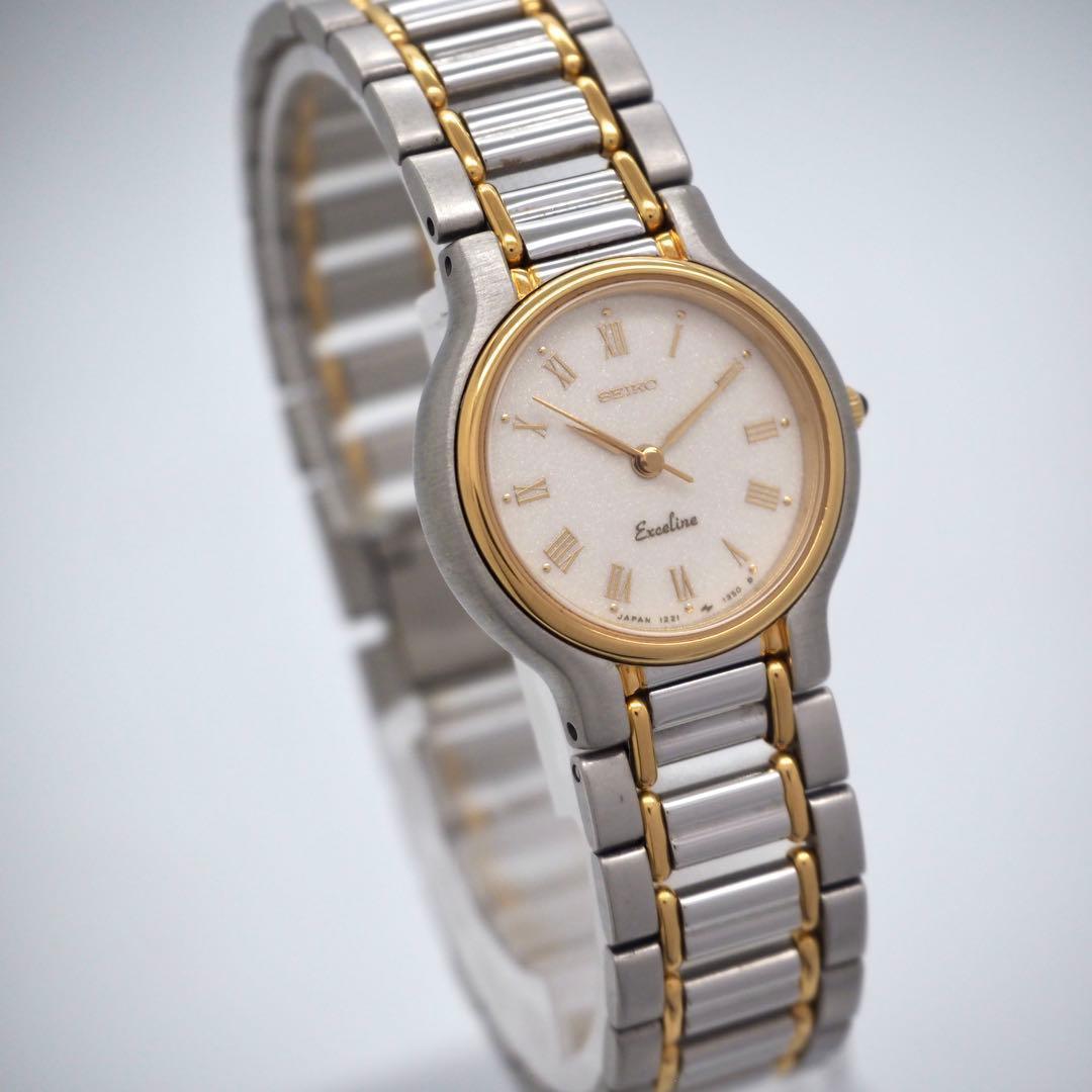 専用273 稼働 SEIKO 時計　エクセリーヌ レディース コンビ ゴールド