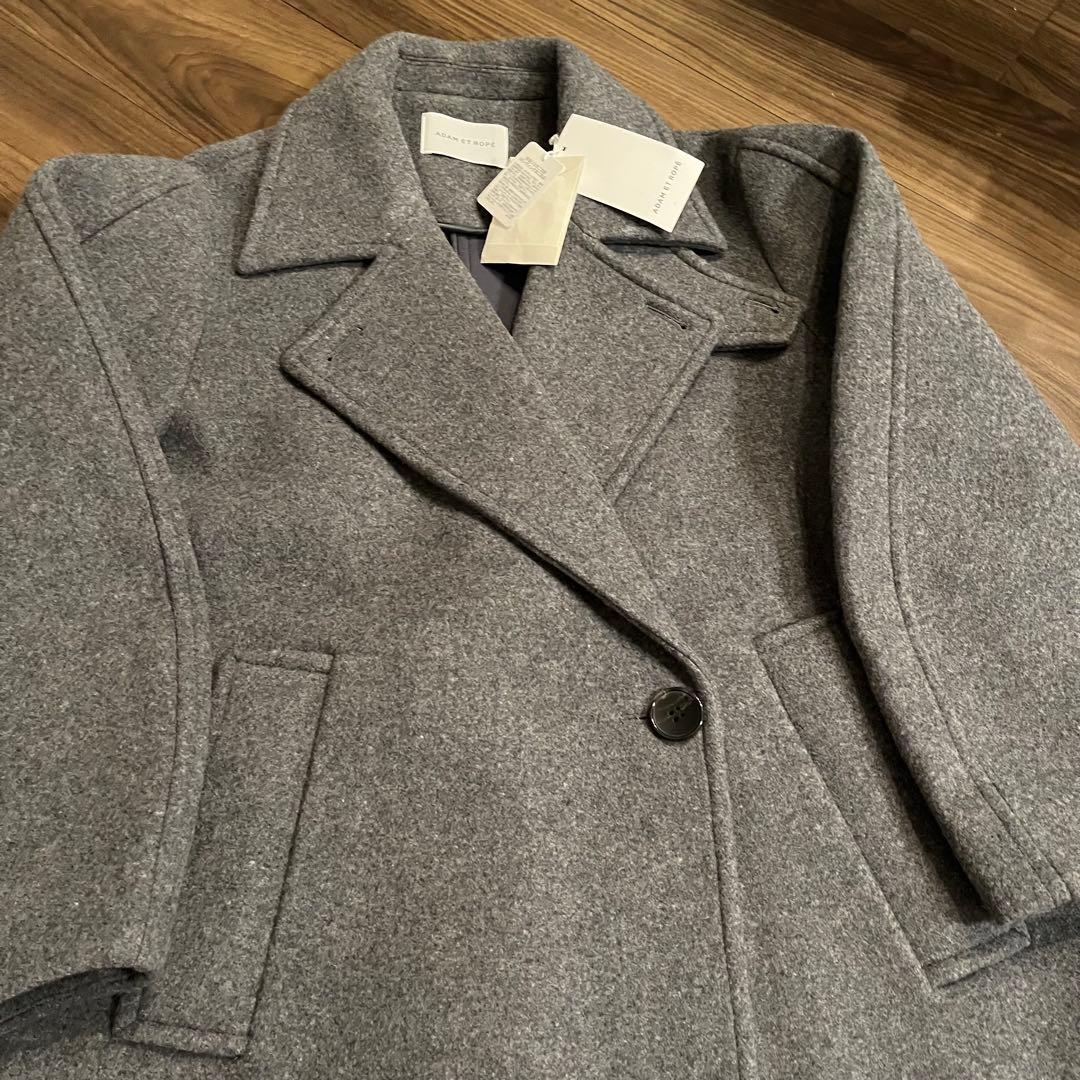 アダム エ ロペ　ウールボンディングロングコート