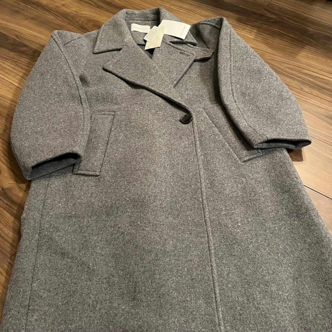 アダム エ ロペ　ウールボンディングロングコート