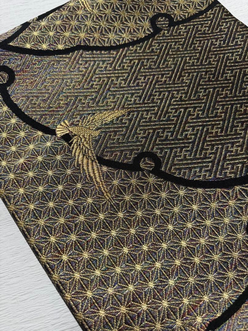 m-106 斉藤三才 羅天金糸帯　袋帯 正絹 六通