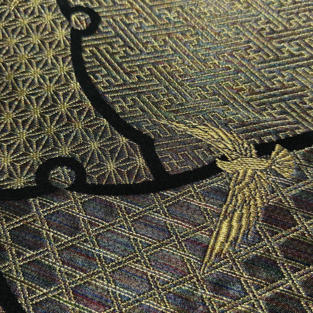 m-106 斉藤三才 羅天金糸帯　袋帯 正絹 六通