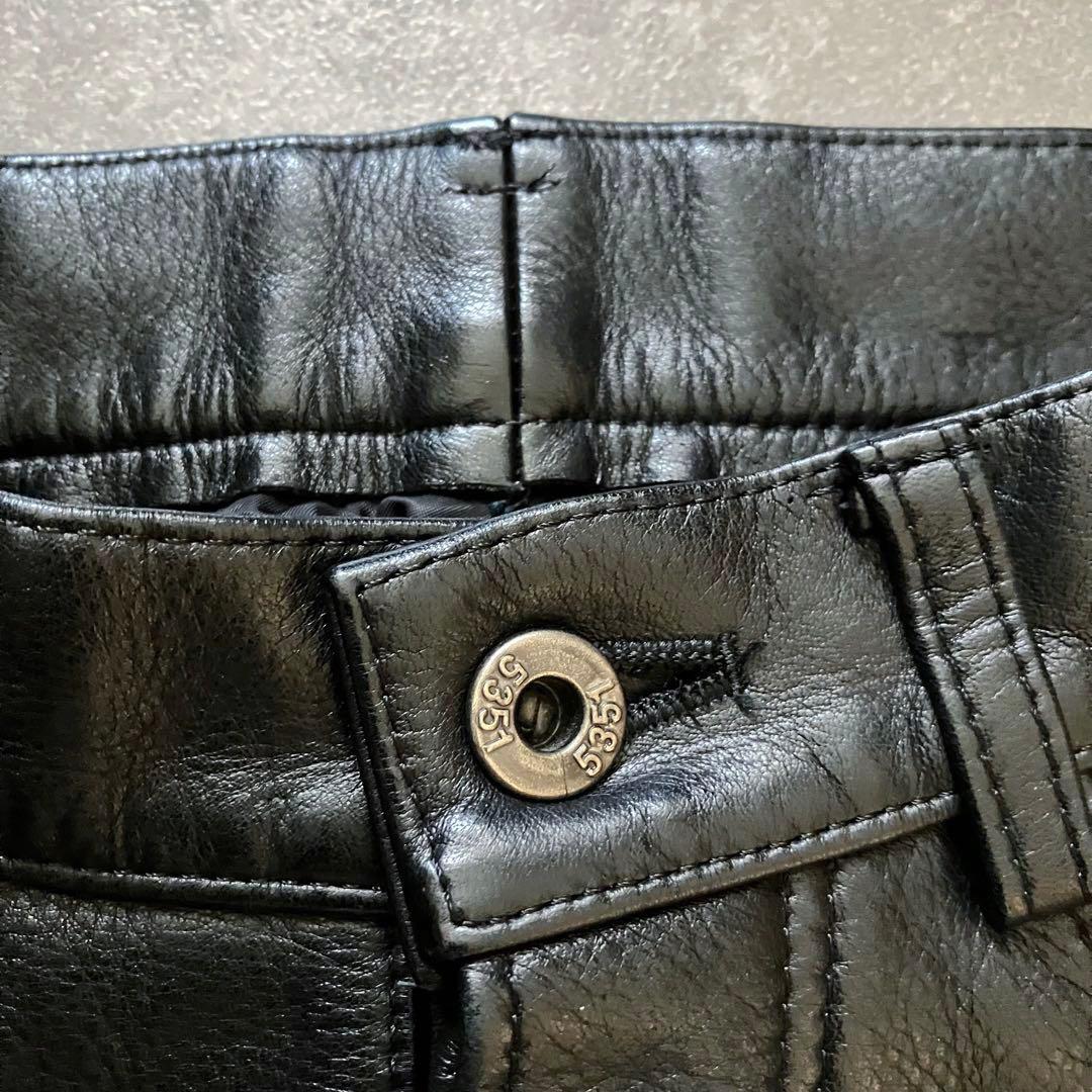 パンツ 90s 5351 leather semi-flared pants Y2K