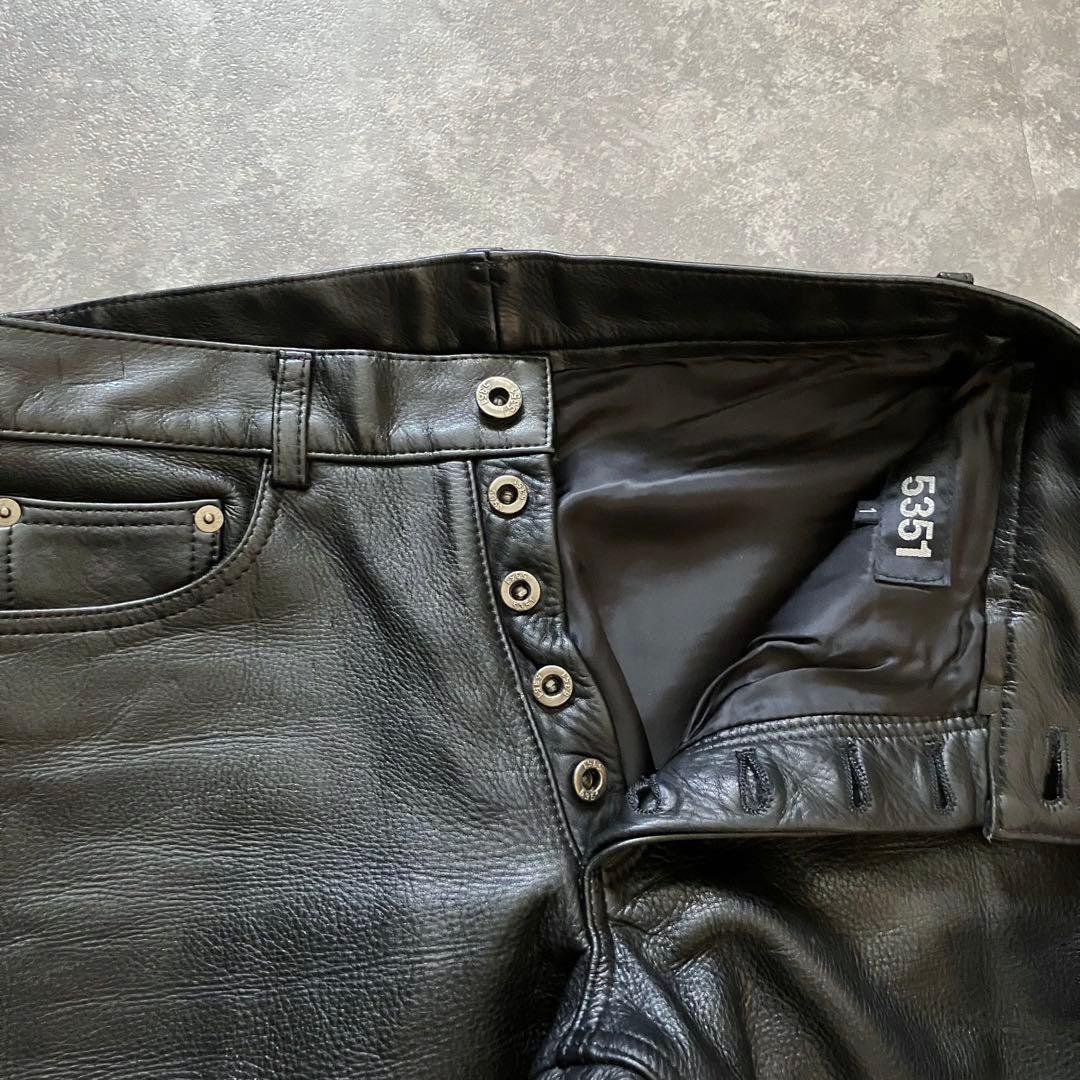 パンツ 90s 5351 leather semi-flared pants Y2K