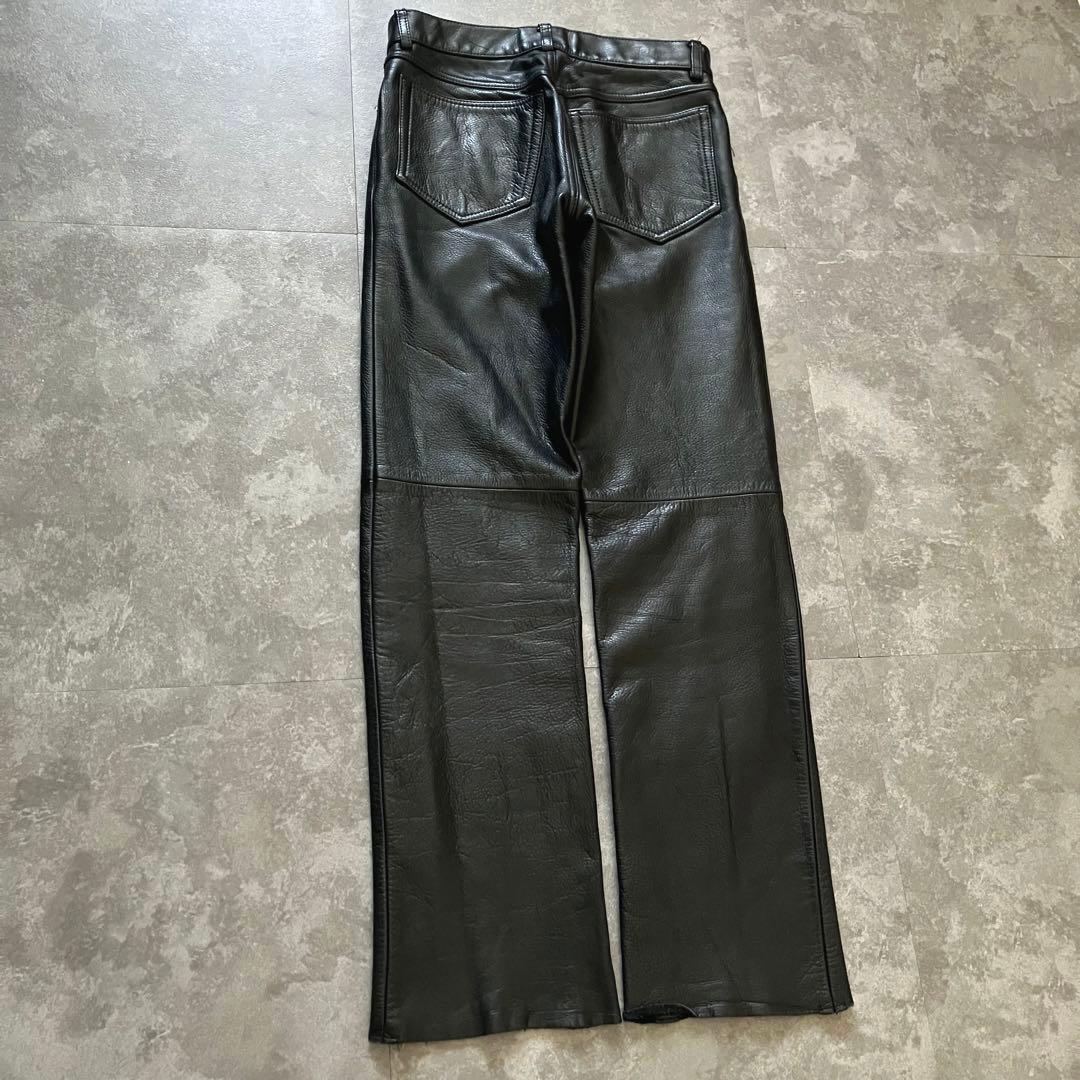 パンツ 90s 5351 leather semi-flared pants Y2K