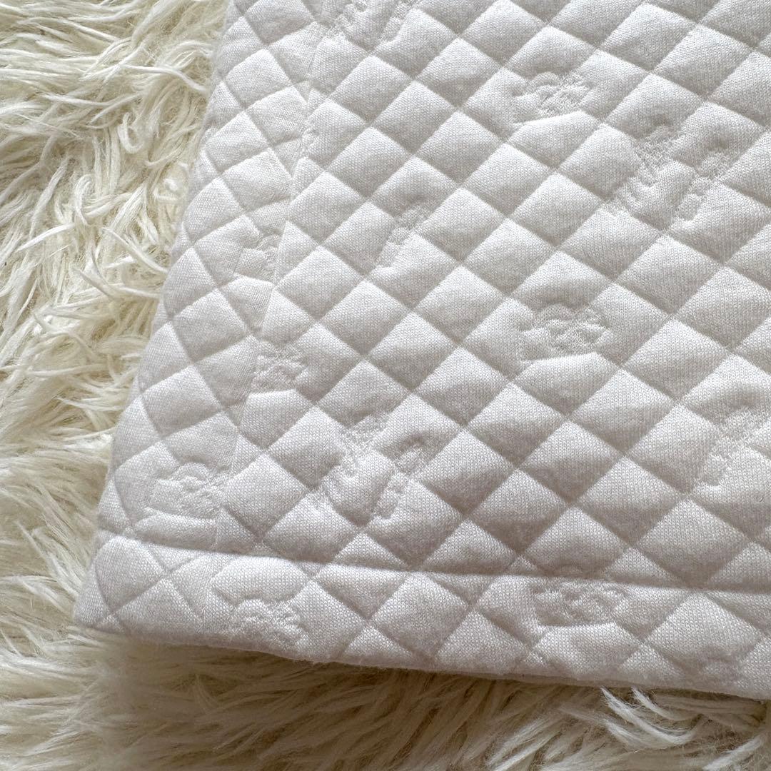 【美品】23年 リボン　カメリアダブルジップ　フード付きキルティングワンピース