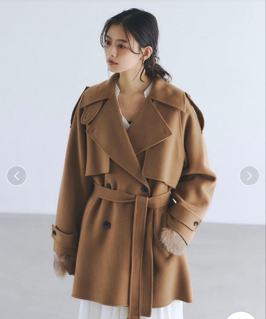 新品【anuans】リバーウールミドルトレンチコート