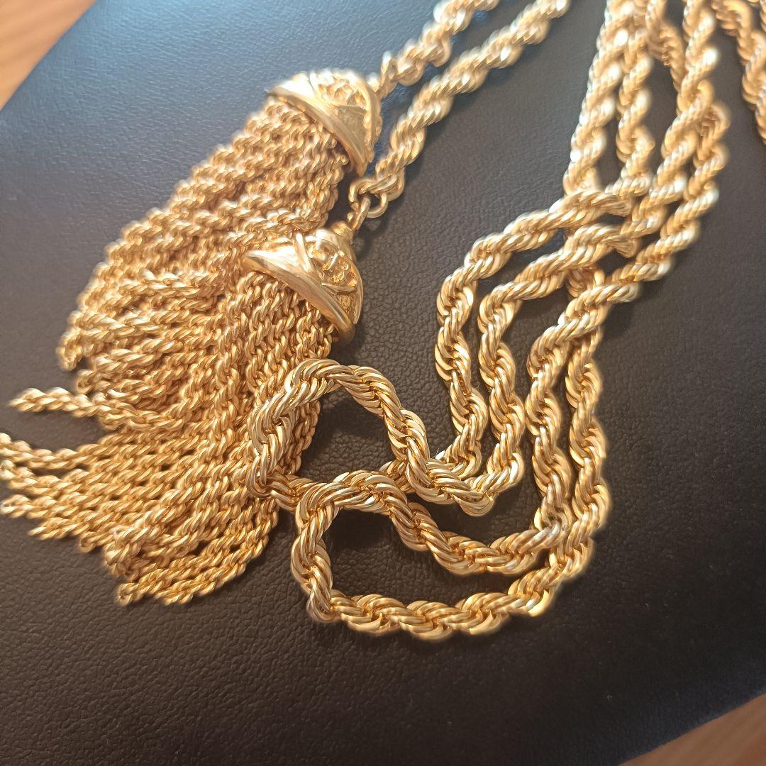 ソニアリキエル　ゴールド タッセルデザイン ロングネックレス