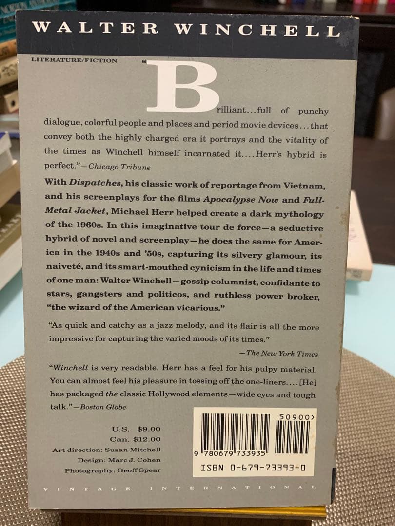 希少　Walter Winchell by Michael Herr