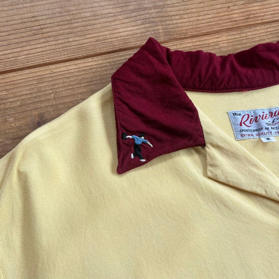 The Riviera ヴィンテージ 刺繍 ボーリングシャツ チェーンステッチ
