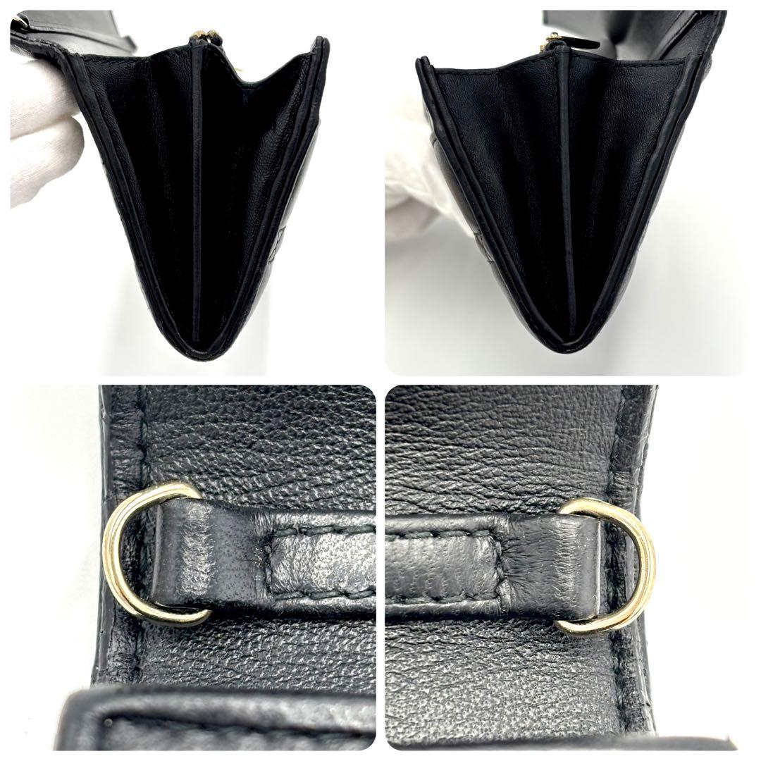 美品✨ディオール カナージュ チェーンウォレット レザー ブラック