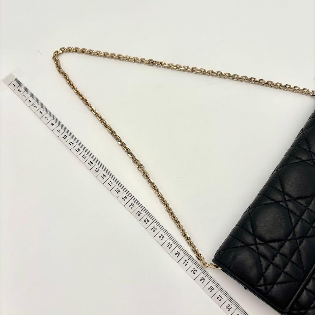 美品✨ディオール カナージュ チェーンウォレット レザー ブラック