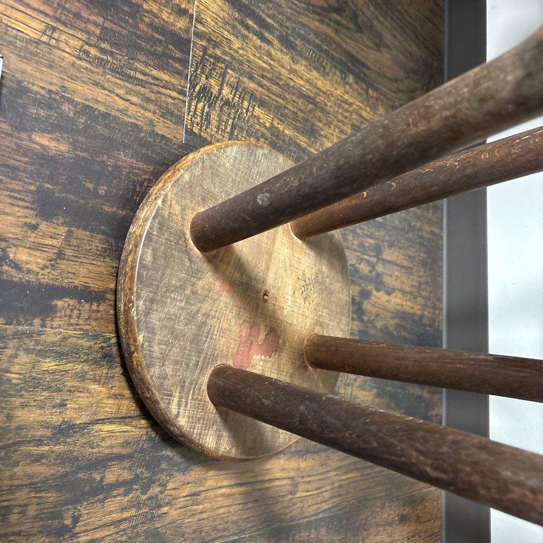 木製 椅子 2脚セット 昭和 学校 理科室 レトロ ヴィンテージ