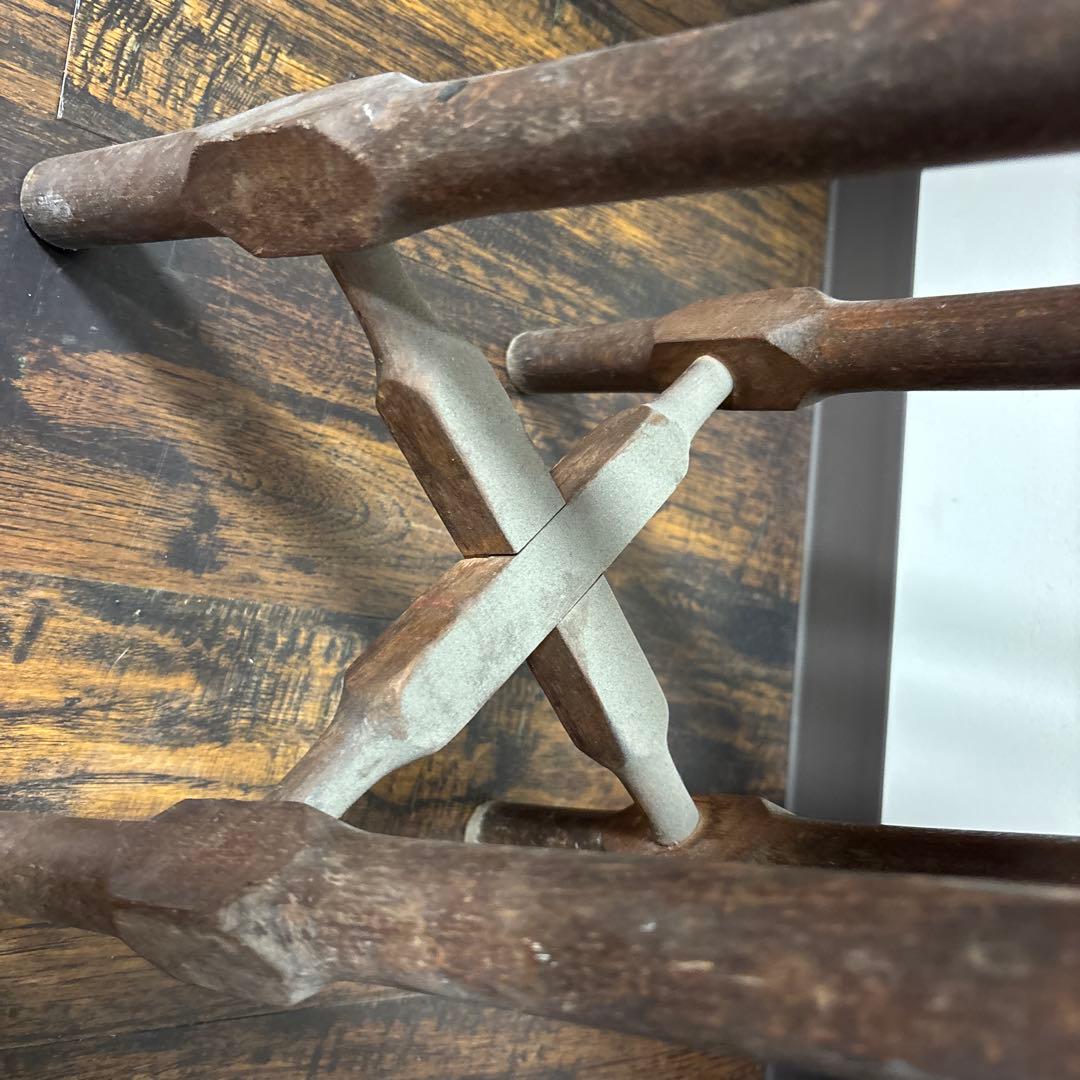 木製 椅子 2脚セット 昭和 学校 理科室 レトロ ヴィンテージ