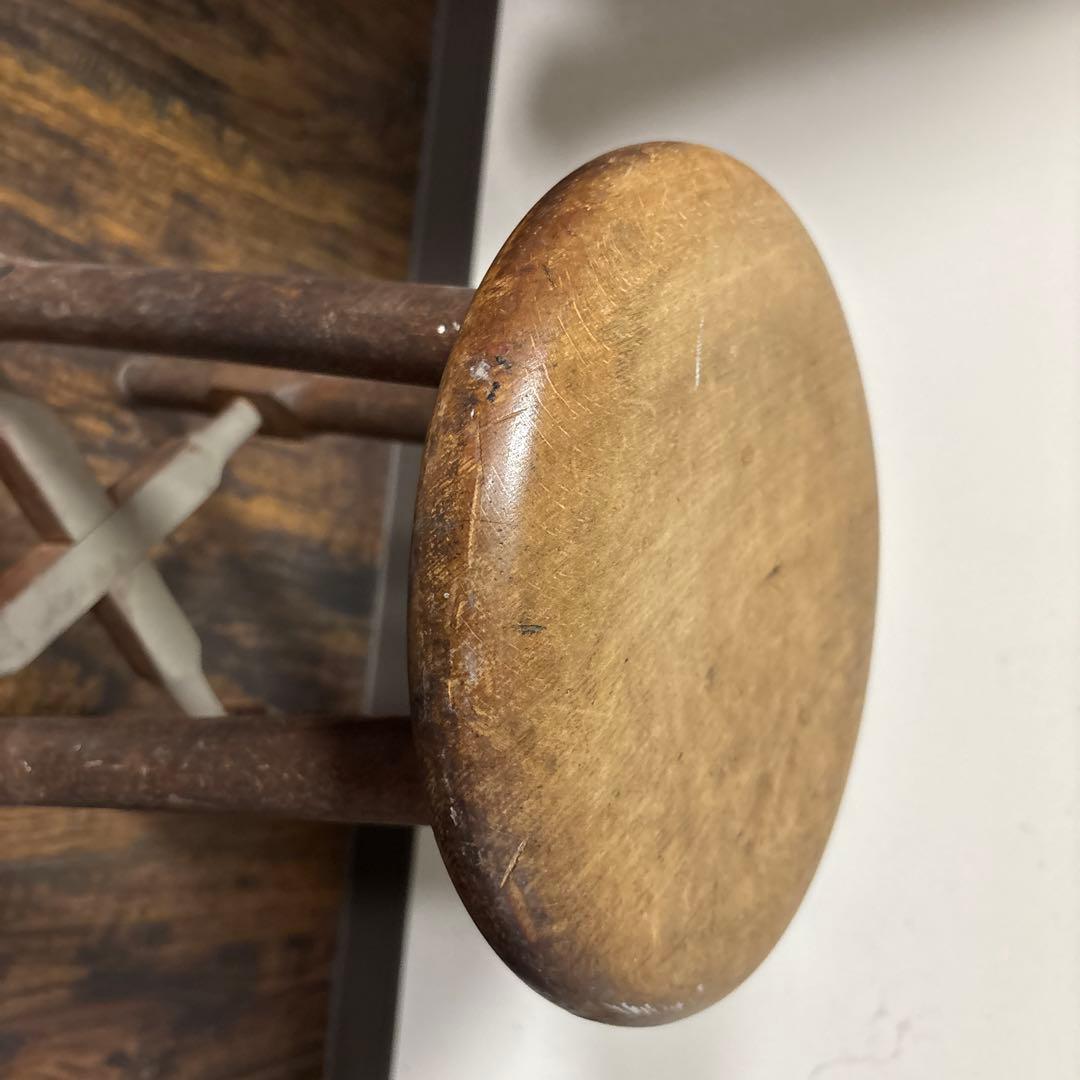 木製 椅子 2脚セット 昭和 学校 理科室 レトロ ヴィンテージ