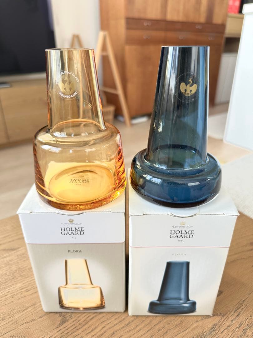 【かめくん】ホルムガード フローラ ベース 12cm アンバー ブルー