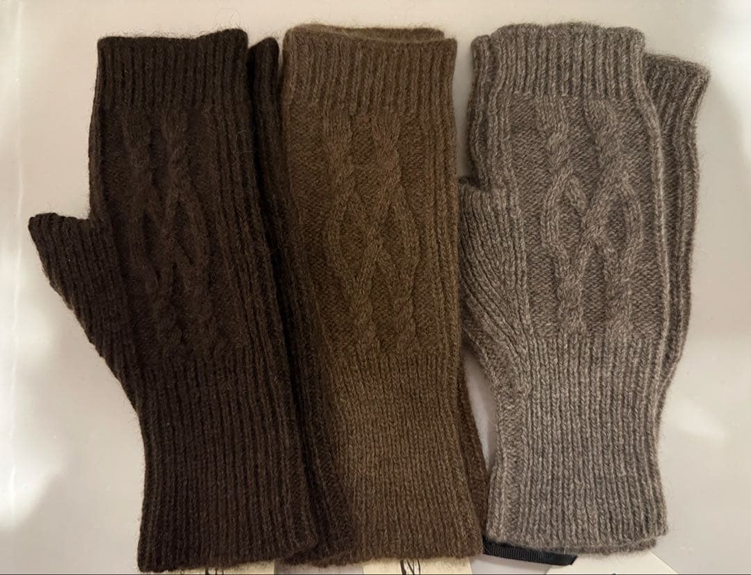 ヤクウール(ヤクダウン)100% ハンドウォーマー オーガニック　ブラウン色2点