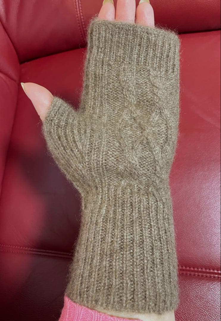 ヤクウール(ヤクダウン)100% ハンドウォーマー オーガニック　ブラウン色2点