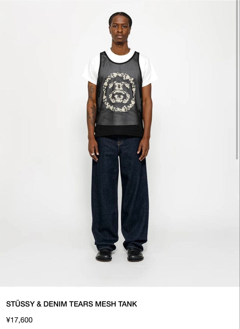 トップス Stussy Denim Tears Mesh Tank