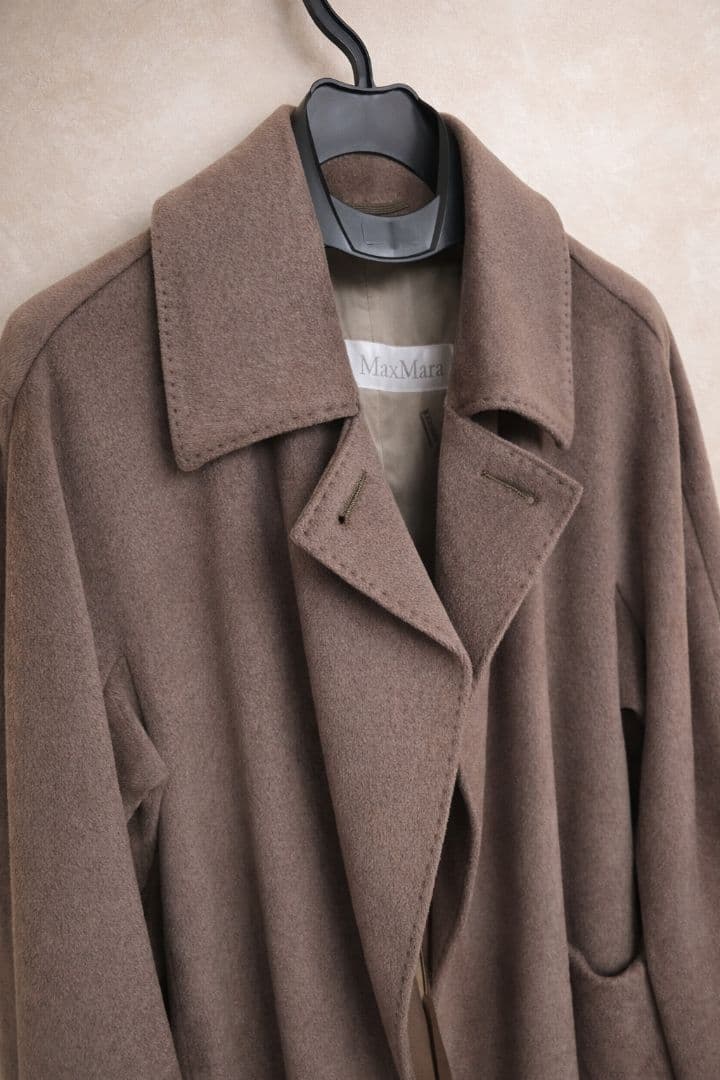 Max Mara 白タグ イタリア製 ヴァージンウール ロングコート 38