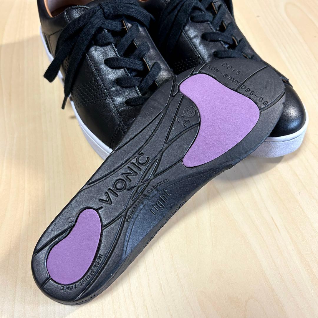 【美品】　VIONIC バイオニックHONEY レディーススニーカー　Vロゴ　黒