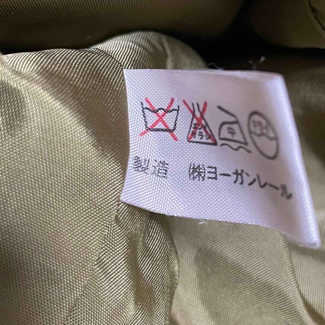 【希少】美品　ヨーガンレール　コート　ウール100 変形水玉　抹茶　お茶色⭐︎