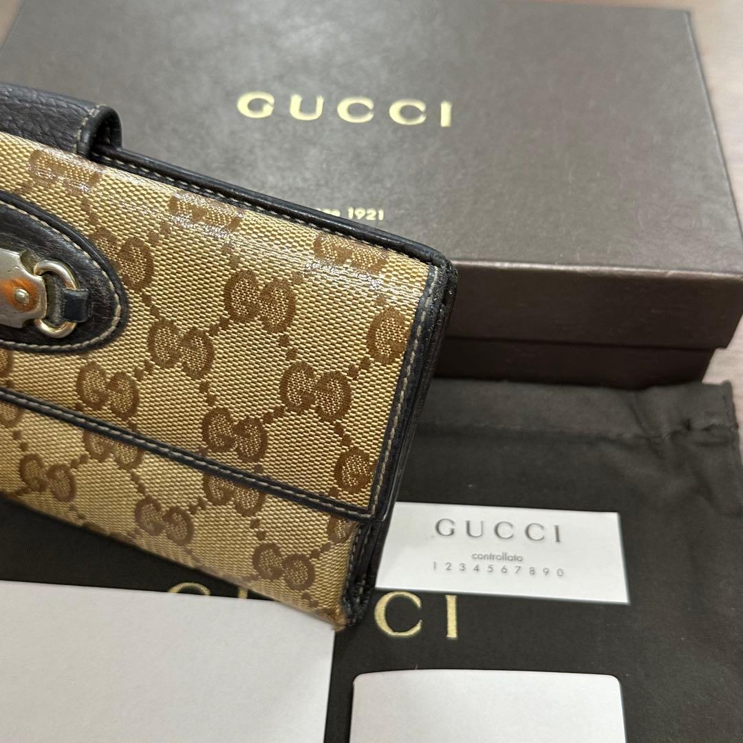 新品同様‼️ グッチ　GUCCI 財布　二つ折り　長財布　GGキャンバス