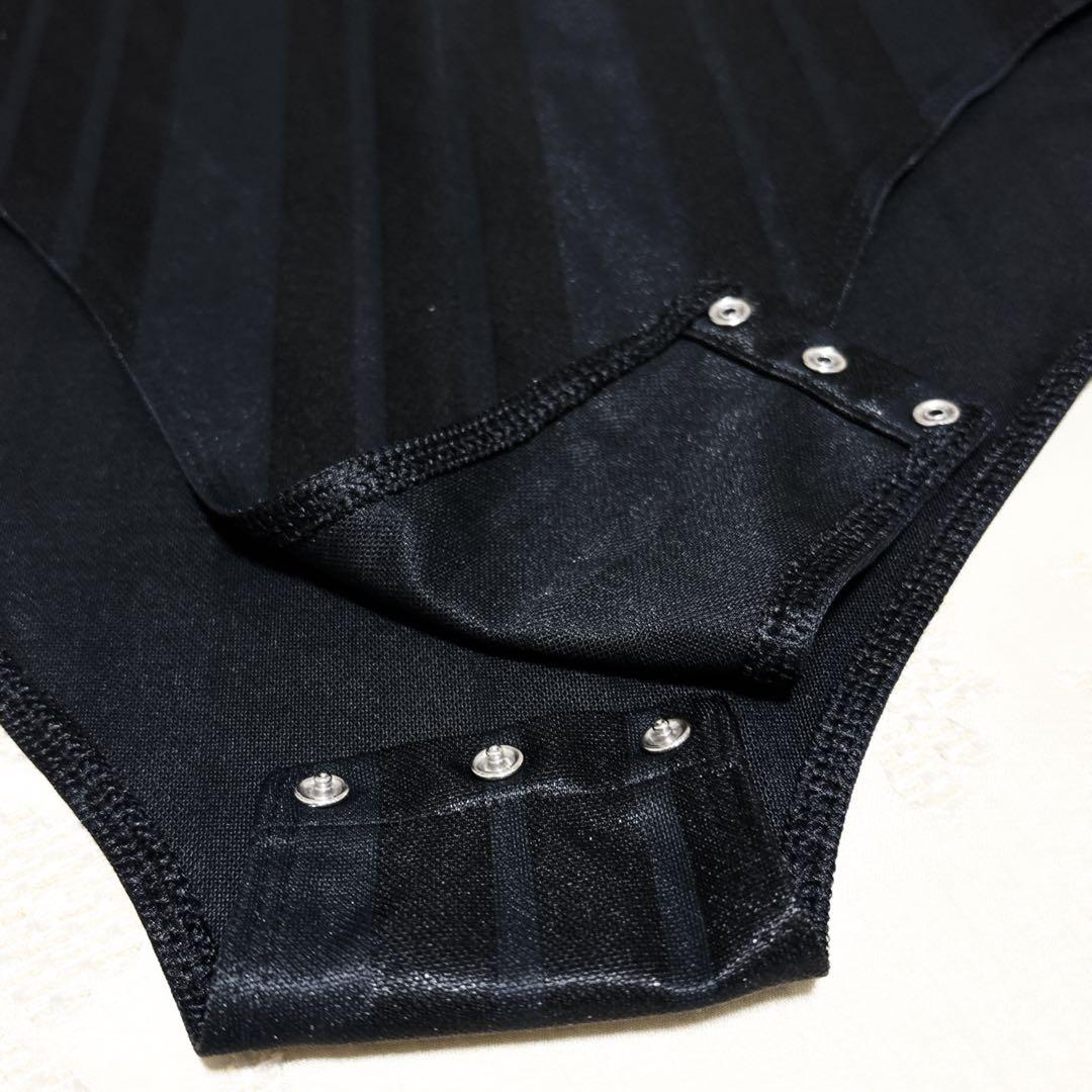 新品級 アディダス 2XL ボディスーツ 半袖 トレフォイル スリーライン 黒