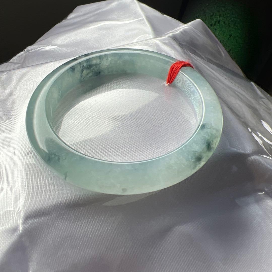 本翡翠、個性的水墨画、 氷糯種バングル　〜51.5