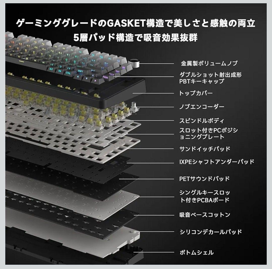 AOC GK330 ゲーミングキーボード ワイヤレス3WAY接続 Mac/Win