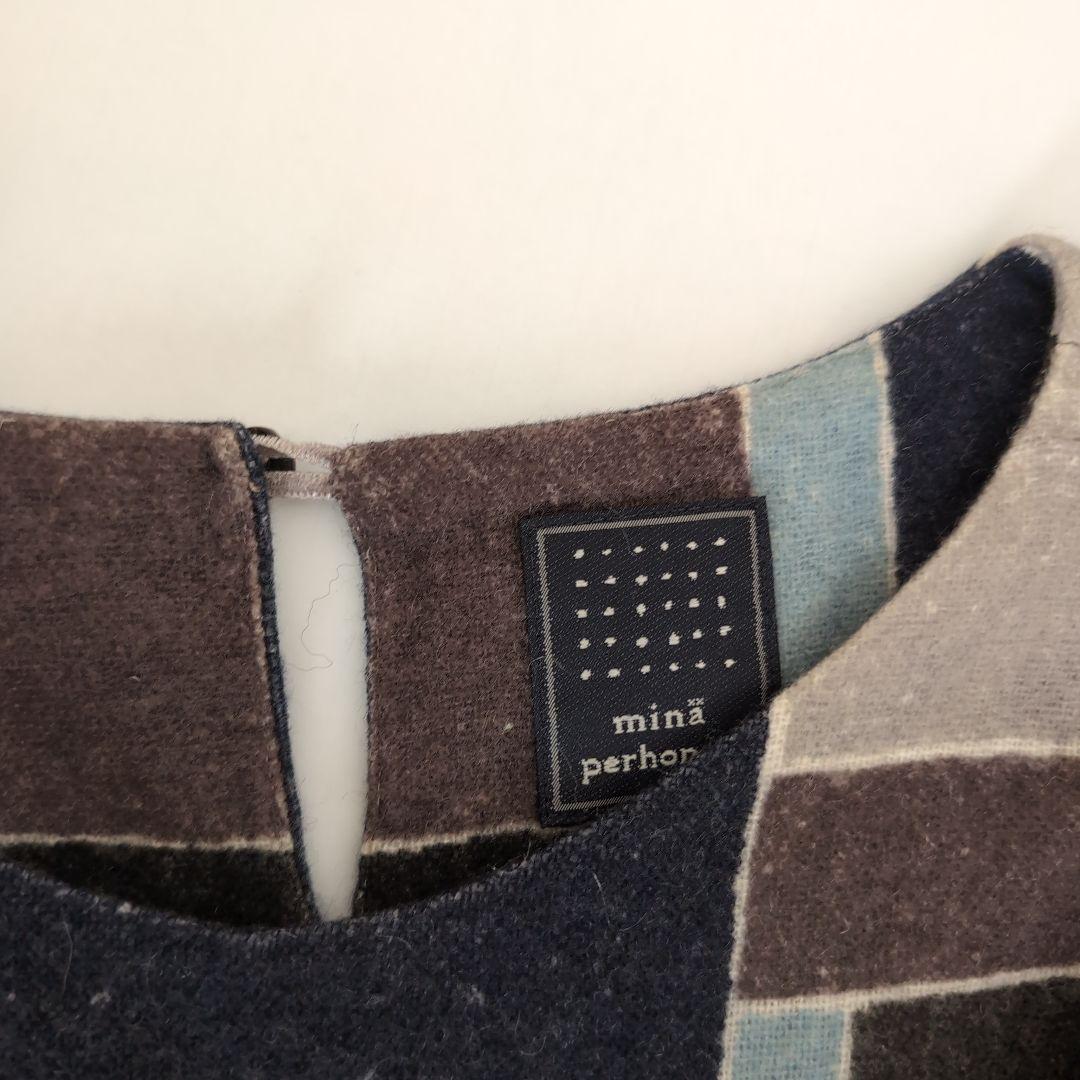 ミナペルホネン　カシミア ワンピース 7分袖