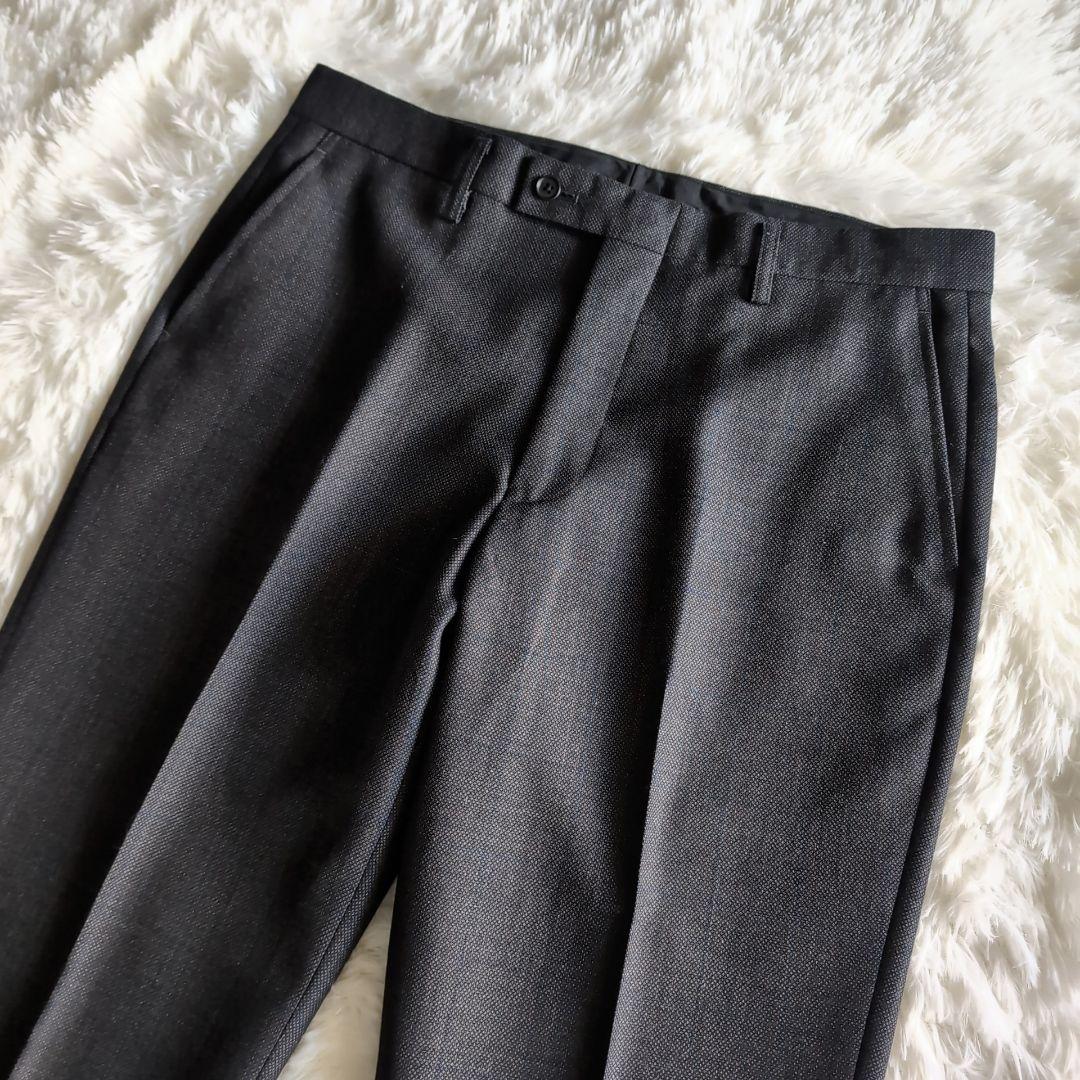 美品 オリヒカ バーズアイ ビジネススーツ スリーピース A6 チャコールグレー