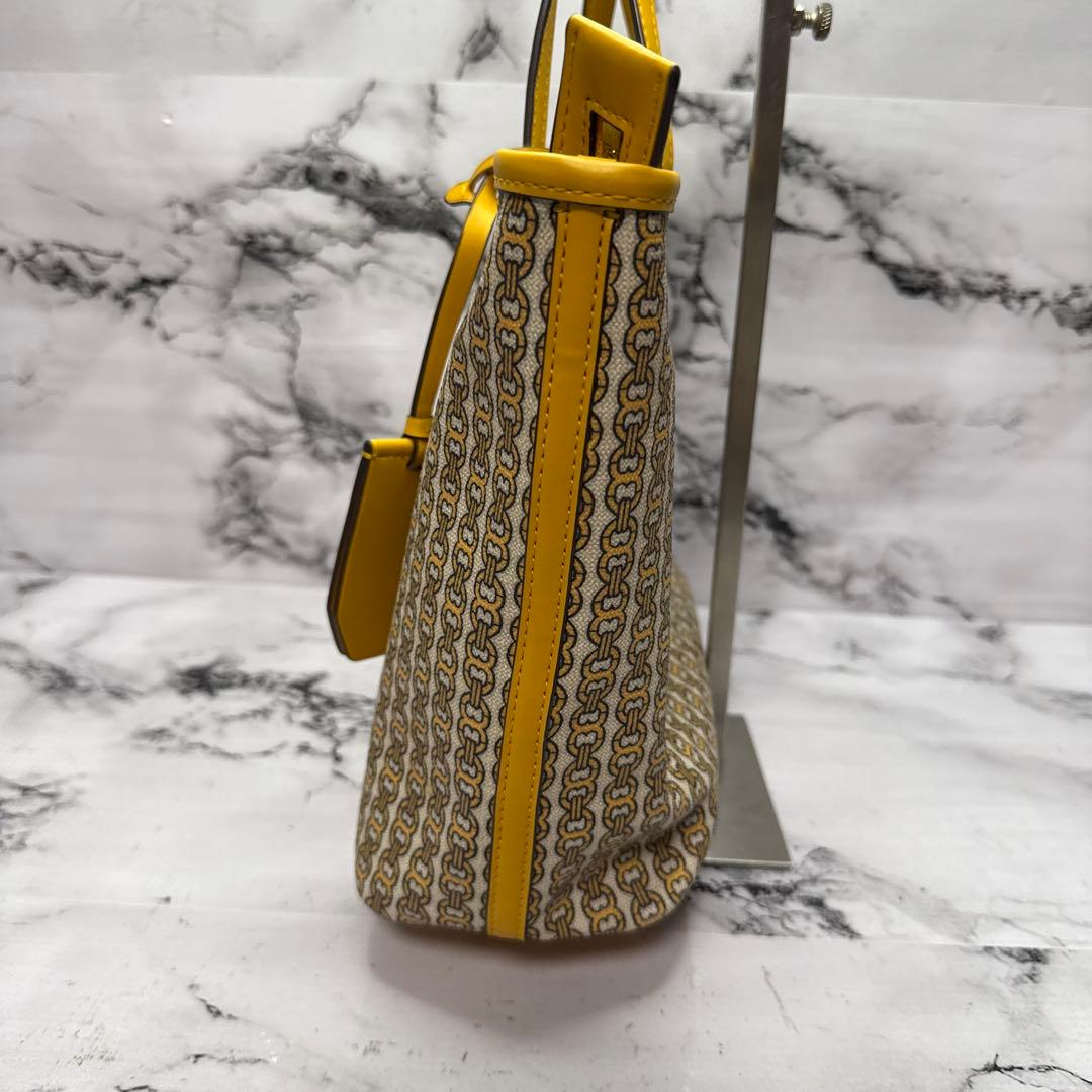 (美品)大人気、トリーバーチ、ジェミニリンク、2way、PVC、人気色、総柄、金